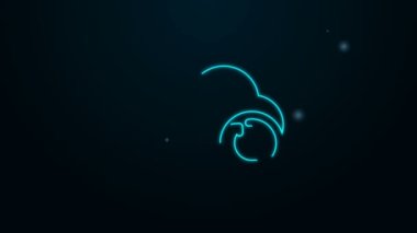 Parlayan neon hattı Bulut senkron yenileme simgesi siyah arkaplanda izole edildi. Bulut ve oklar. 4K Video hareketli grafik canlandırması