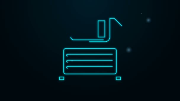 Leuchtende Neon-Line-Diskette für Computer-Datenspeicher-Symbol isoliert auf schwarzem Hintergrund. Diskettenzeichen. 4K Video Motion Grafik Animation — Stockvideo