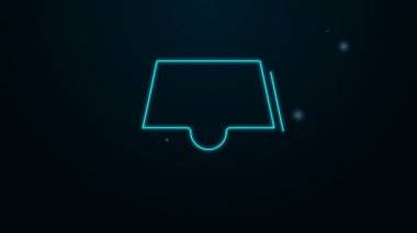Parlayan neon hattı Sosyal medya gelen kutusu simgesi siyah arkaplanda izole edildi. Sosyal ağ elemanı, sembol. 4K Video hareketli grafik canlandırması