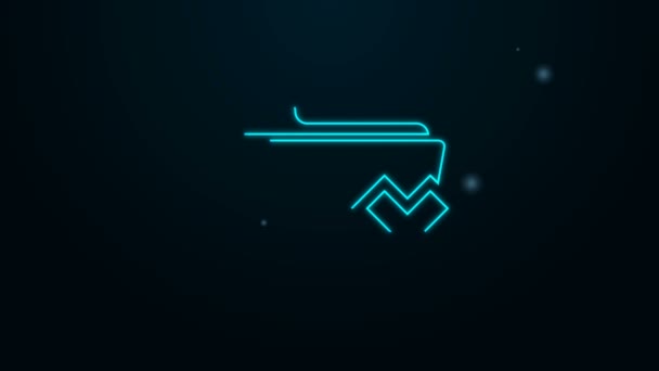 Glowing neon line Delete folder icon isolated on black background. Folder with recycle bin. Delete or error folder. Close computer information folder. 4K Video motion graphic animation — Stock Video