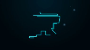 Parlayan neon hattı FTP dizin indirme simgesi siyah arkaplanda izole edildi. Yazılım güncellemesi, transfer protokolü, yönlendirici, takım çalışması araç yönetimi, kopyalama işlemi. 4K Video hareketli grafik canlandırması