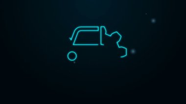 Parlayan neon hattı araba servisi simgesi siyah arkaplanda izole edildi. Otomobil tamircisi. Tamirci servisi. Tamirci oto tamircisi. Bakım tabelası. 4K Video hareketli grafik canlandırması