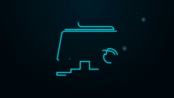Leuchtendes Neon Line FTP Sync Refresh Icon isoliert auf schwarzem Hintergrund. Softwareupdate, Übertragungsprotokoll, Router, Teamwork-Tool-Management, Kopierprozess. 4K Video Motion Grafik Animation — Stockvideo