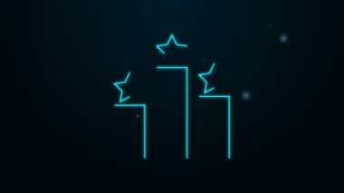 Parlayan neon hattı Sıralama yıldızı simgesi siyah arkaplanda izole edildi. Yıldız değerlendirme sistemi. Favori, en iyi derecelendirme, ödül sembolü. 4K Video hareketli grafik canlandırması