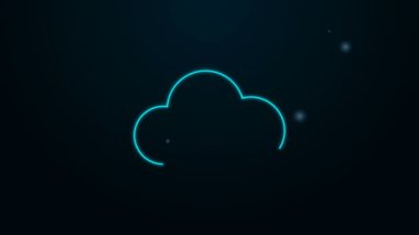 Parlayan neon hattı müzik yayın servisi simgesi siyah arkaplanda izole edildi. Ses bulutu hesaplama, çevrimiçi medya yayını, online şarkı, ses dalgası. 4K Video hareketli grafik canlandırması