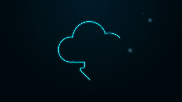 Светящиеся неоновые линии Cloud скачать иконку музыки изолированы на черном фоне. Сервис потоковой передачи музыки, звуковые облачные вычисления, онлайн-потоковое вещание, аудио-волна. Видеографическая анимация 4K — стоковое видео