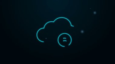 Parlayan neon hattı Kripto para birimi bulut madenciliği ikonu siyah arka planda izole edildi. Engelleme teknolojisi, bitcoin, dijital para piyasası, kripto para cüzdanı. 4K Video hareketli grafik canlandırması