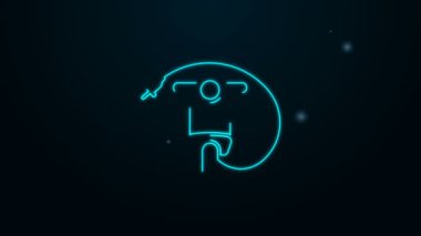 Parlayan neon hattı. Siyah arka planda elektrik scooter ikonu izole edildi. 4K Video hareketli grafik canlandırması