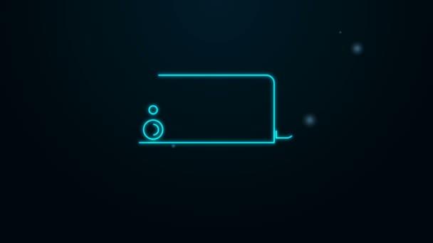 Leuchtendes Neon-Line-Toaster-Symbol isoliert auf schwarzem Hintergrund. 4K Video Motion Grafik Animation — Stockvideo