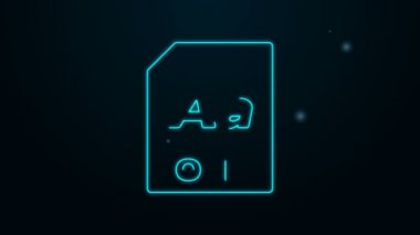 Parlayan neon hattı OTF dosya belgesi. Siyah arkaplanda otf düğmesi simgesi indir. OTF dosya sembolü. 4K Video hareketli grafik canlandırması