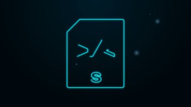 Parlayan neon hattı XSL dosya belgesi. Siyah arkaplanda xsl düğmesi simgesi indir. Dosya simgesini çıkart. 4K Video hareketli grafik canlandırması