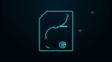 Parlayan neon hattı SVG dosya belgesi. Siyah arkaplanda svg düğmesi simgesi indir. SVG dosya simgesi. 4K Video hareketli grafik canlandırması
