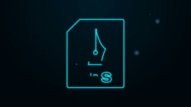 Parlayan neon hattı EPS dosya belgesi. Siyah arkaplanda izole edilmiş düğme simgesini indir. EPS dosya sembolü. 4K Video hareketli grafik canlandırması