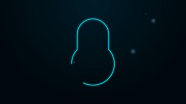 Siyah arkaplanda izole edilmiş saat simgesi ile parlayan neon hattı Asma kilit. Zaman kontrol konsepti. Geri sayım, teslim tarihi, program, planlama sembolü. 4K Video hareketli grafik canlandırması