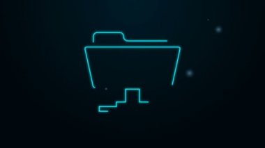 Parlayan neon hattı FTP iptal işlem simgesi siyah arkaplanda izole edildi. Yazılım güncellemesi, transfer protokolü, yönlendirici, takım çalışması araç yönetimi, kopyalama işlemi. 4K Video hareketli grafik canlandırması