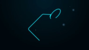 Parlayan neon hattı Blank etiketi şablon fiyat simgesi simgesi siyah arkaplanda izole edildi. Boş alışveriş indirimi etiketi. Şablon indirimli afiş. 4K Video hareketli grafik canlandırması