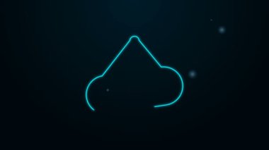 Parlayan neon hattı simge asılı simgesi siyah arkaplanda izole edildi. Reklamlar için uygun bar, kafe, bar, restoran. 4K Video hareketli grafik canlandırması