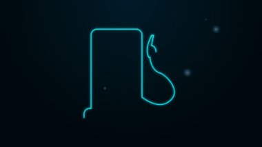 Parlayan neon hattı benzini ya da benzin istasyonu simgesi siyah arkaplanda izole edildi. Araba yakıtı sembolü. Benzin pompası. 4K Video hareketli grafik canlandırması