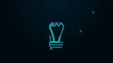 Parlayan neon hattı ampul simgesi siyah arkaplanda izole edildi. Enerji ve fikir sembolü. Lamba elektrikli. 4K Video hareketli grafik canlandırması