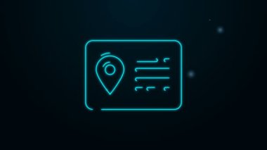 Parlayan neon hattı adres defteri simgesi siyah arkaplanda izole edildi. Telefon rehberi. 4K Video hareketli grafik canlandırması
