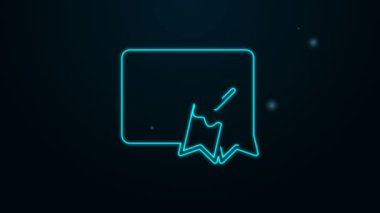 Parlayan neon hattı sertifika şablonu simgesi siyah arkaplanda izole edildi. Başarı, ödül, diploma, burs, diploma. İş başarısı sertifikası 4K Video hareketli grafik canlandırması