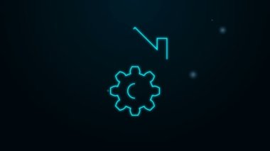 Parlayan neon hattı Akıllı ev ayarları simgesi siyah arkaplanda izole edildi. Uzaktan kumanda. 4K Video hareketli grafik canlandırması