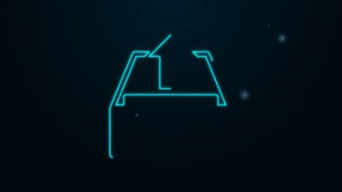 Parlayan neon hattı gelen kutusu simgesini siyah arkaplana yükle. Dosyaları arşivden çıkar. 4K Video hareketli grafik canlandırması