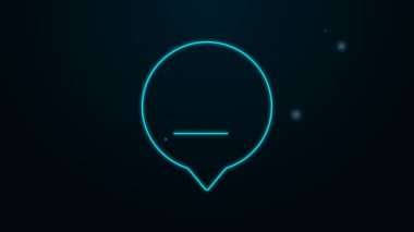 Parlayan neon hattı konuşma balonu sohbet simgesi siyah arkaplanda izole edildi. İleti simgesi. İletişim ya da yorum sohbet sembolü. 4K Video hareketli grafik canlandırması