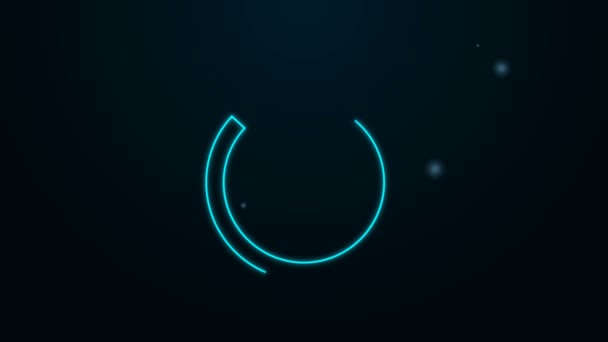 Glowing neon line Refresh icon isolated on black background. Reload symbol. Rotation arrow in a circle sign. 4K Video motion graphic animation — Stock Video