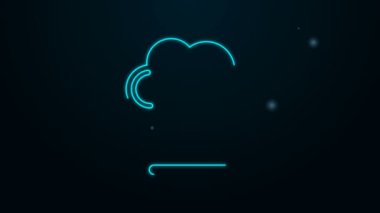 Parlayan neon hattı Şef şapkası simgesi siyah arkaplanda izole edildi. Aşçılık sembolü. Aşçı şapkası. 4K Video hareketli grafik canlandırması