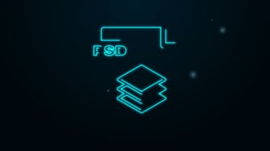 Parlayan neon hattı PSD dosya belgesi. Siyah arkaplanda psd simgesi indir. PSD dosya sembolü. 4K Video hareketli grafik canlandırması