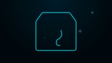 Kırık cam ikonun kırılgan içerik sembolü siyah arkaplanda izole edilmiş parlayan neon hattı teslimat kutusu. Kutu, paket, paket işareti. 4K Video hareketli grafik canlandırması