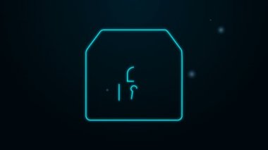 Parlayan neon hattı kilitlenmiş paket simgesi siyah arkaplanda izole edildi. Kilit ve karton kutu. 4K Video hareketli grafik canlandırması