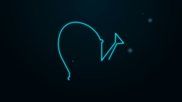 Parlayan neon hattı, siyah arkaplanda izole edilmiş bir konserve kutusu simgesi. Sulama sembolü. 4K Video hareketli grafik canlandırması — Stok video