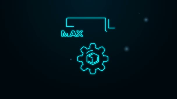 Documento di file MAX linea neon luminoso. Scarica icona max pulsante isolato su sfondo nero. Simbolo file MAX. Animazione grafica 4K Video motion — Video Stock