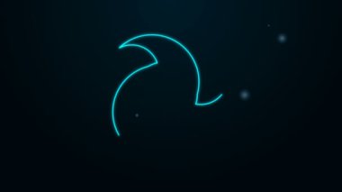 Parlayan neon hattı Tornado simgesi siyah arkaplanda izole edildi. Kasırga, kasırga, fırtına bacası, kasırga ya da hortum ikonu. 4K Video hareketli grafik canlandırması