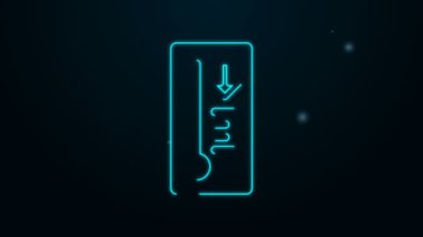 Parlayan neon hattı Meteoroloji termometresi, siyah zeminde izole edilmiş ısı ve soğuk ikonu ölçüyor. Termometre termometresi sıcak ya da soğuk hava gösteriyor. 4K Video hareketli grafik canlandırması