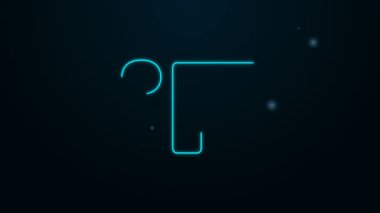 Parlayan neon hattı Fahrenheit simgesi siyah arkaplanda izole edildi. 4K Video hareketli grafik canlandırması