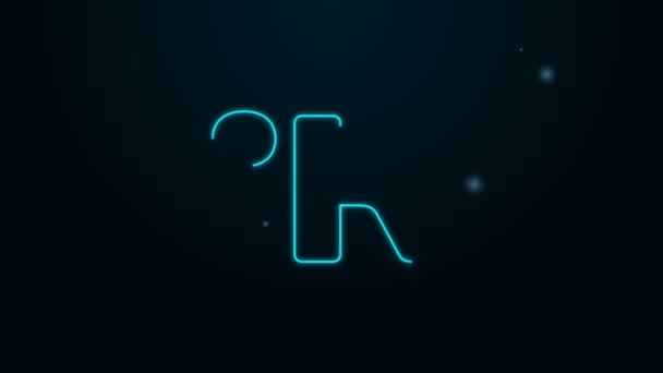 Glowing neon line Kelvin icon isolated on black background. 4K Video motion graphic animation — Stock Video