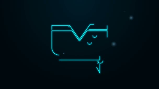 Leuchtende Neon-Linie Piratenhut-Symbol isoliert auf schwarzem Hintergrund. 4K Video Motion Grafik Animation — Stockvideo