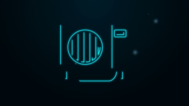 Glowing neon line Air conditioner icon isolated on black background. Split system air conditioning. Cool and cold climate control system. 4K Video motion graphic animation — Stock Video