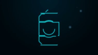 Parlayan neon hattı bira siyah arkaplanda izole edilebilir. 4K Video hareketli grafik canlandırması