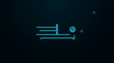 Parlayan neon hattı video oyun konsolu simgesi siyah arkaplanda izole edildi. 4K Video hareketli grafik canlandırması