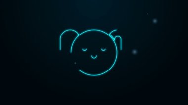 Parlayan neon hattı köpek burcu simgesi siyah arka planda izole edildi. Astrolojik yıldız falı koleksiyonu. 4K Video hareketli grafik canlandırması