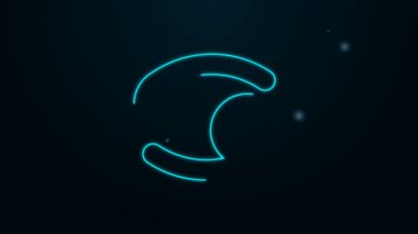 Parlak neon hattı Kanser burcu simgesi siyah arka planda izole edildi. Astrolojik yıldız falı koleksiyonu. 4K Video hareketli grafik canlandırması