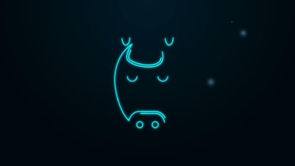 Leuchtende Leuchtschrift Horse Tierkreiszeichen Symbol isoliert auf schwarzem Hintergrund. Astrologische Horoskopsammlung. 4K Video Motion Grafik Animation — Stockvideo
