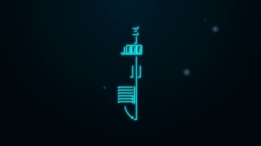 Parlayan neon hattı Standalone sensör simgesi siyah arkaplanda izole edildi. 4K Video hareketli grafik canlandırması