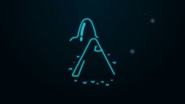 Parlak neon hattı akan burun simgesi siyah arkaplanda izole edildi. Rhinitis semptomları, tedavi. Burun ve hapşırma. Burun hastalıkları. 4K Video hareketli grafik canlandırması