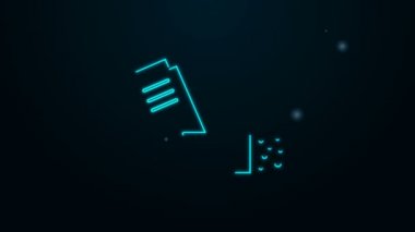 Parlayan neon çizgi solunum simgesi siyah arkaplanda izole edildi. Öksürük şurubu, solunum, alerjik hasta. Tıbbi alerji astım spreyi. 4K Video hareketli grafik canlandırması