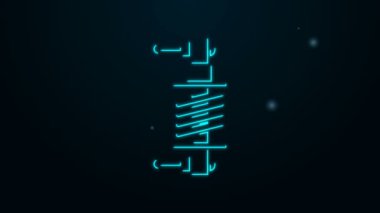 Parlayan neon hattı şok emici simgesi siyah arkaplanda izole edildi. 4K Video hareketli grafik canlandırması